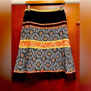 Multi colored print cotton skirt